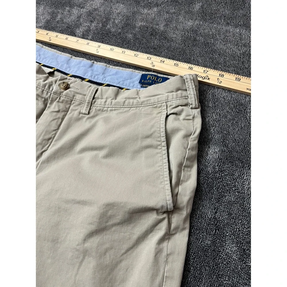 Polo Ralph Lauren Mens 36x30 Stretch Straight Fit Chino Pants Khaki Preppy